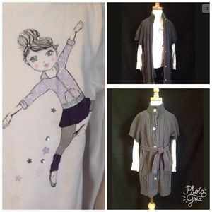 Gymboree💜Dance Team💜 Grey Duster Sweater & Shirt